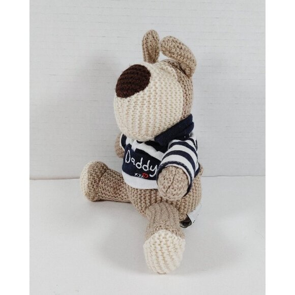 Boofle Knitted Dog Puppy No. 1 Daddy Shirt  Plush 8" Stuffed Animal - Picture 2 of 4